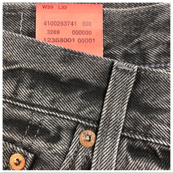 NWOT ATTACHED  Levi's 501CT Black Distressed Selvedge Jeans - Picture 7 of 8